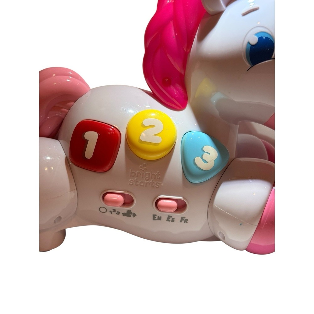 Bright Starts Rock & Glow Unicorn Baby Activity Toy Lights Music‎